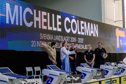 Former swimmer Michelle Coleman is celebrated